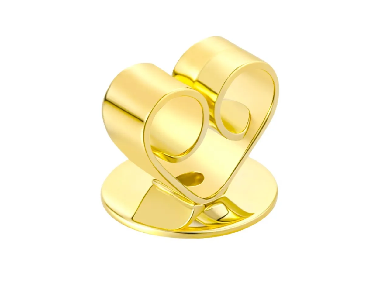 18ct Yellow Gold Heartback Scroll Large