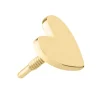 9ct Yellow Gold Heart Labret Post 4mm
