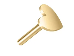9ct Yellow Gold Heart Labret Tube 4.5mm