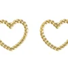 9ct Yellow Gold Heart Outline Stud Earrings