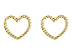 9ct Yellow Gold Heart Outline Stud Earrings
