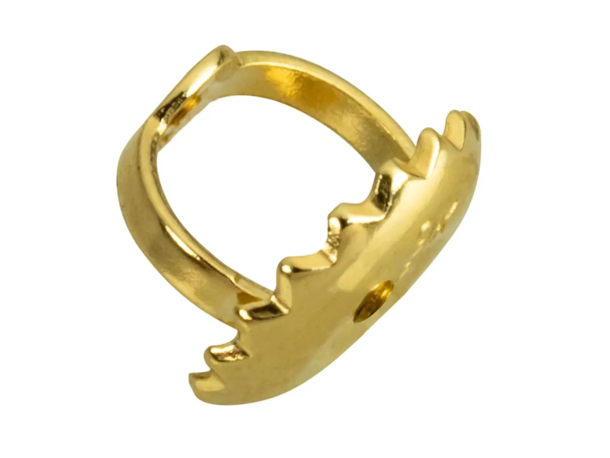 9ct Yellow Gold Heavy Threaded Scroll, 100% Recycled Gold