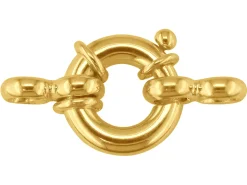 18ct Yellow Gold Jumbo Bolt Ring 8mm With 2 Double Rings And 3 Fixed Rings
