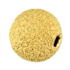 18ct Yellow Gold Laser Cut 4mm 2 Hole Bead Frosted/sparkle Finish