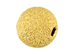 18ct Yellow Gold Laser Cut 4mm 2 Hole Bead Frosted/sparkle Finish