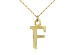 9ct Yellow Gold Letter F Initial Charm