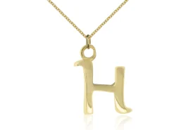 9ct Yellow Gold Letter H Initial Charm