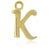9ct Yellow Gold Letter K Initial Charm