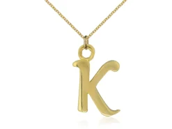 9ct Yellow Gold Letter K Initial Charm