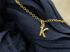 9ct Yellow Gold Letter K Initial Charm