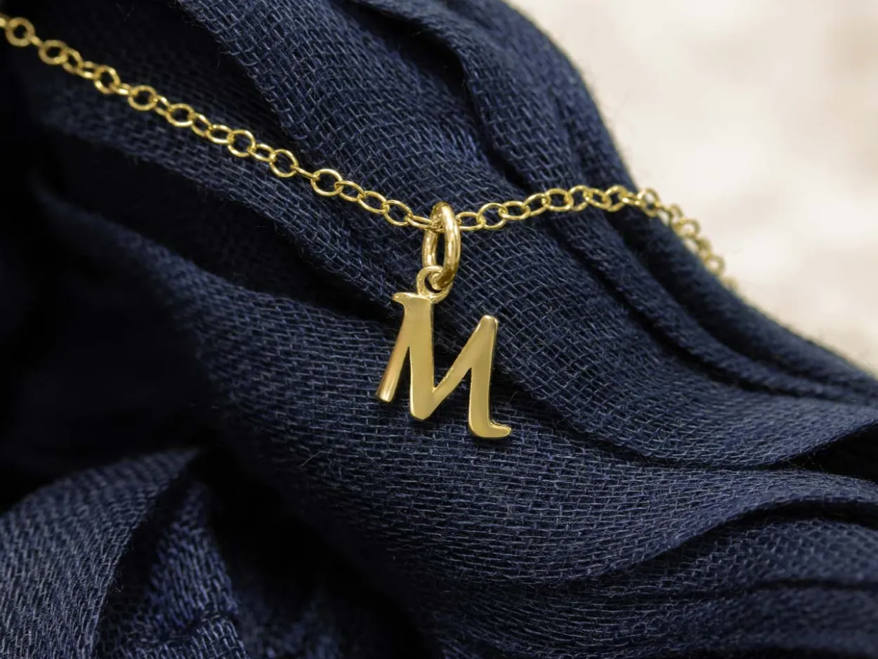 9ct Yellow Gold Letter M Initial Charm