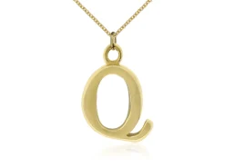 9ct Yellow Gold Letter Q Initial Charm