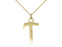 9ct Yellow Gold Letter T Initial Charm