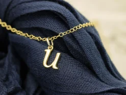 9ct Yellow Gold Letter U Initial Charm