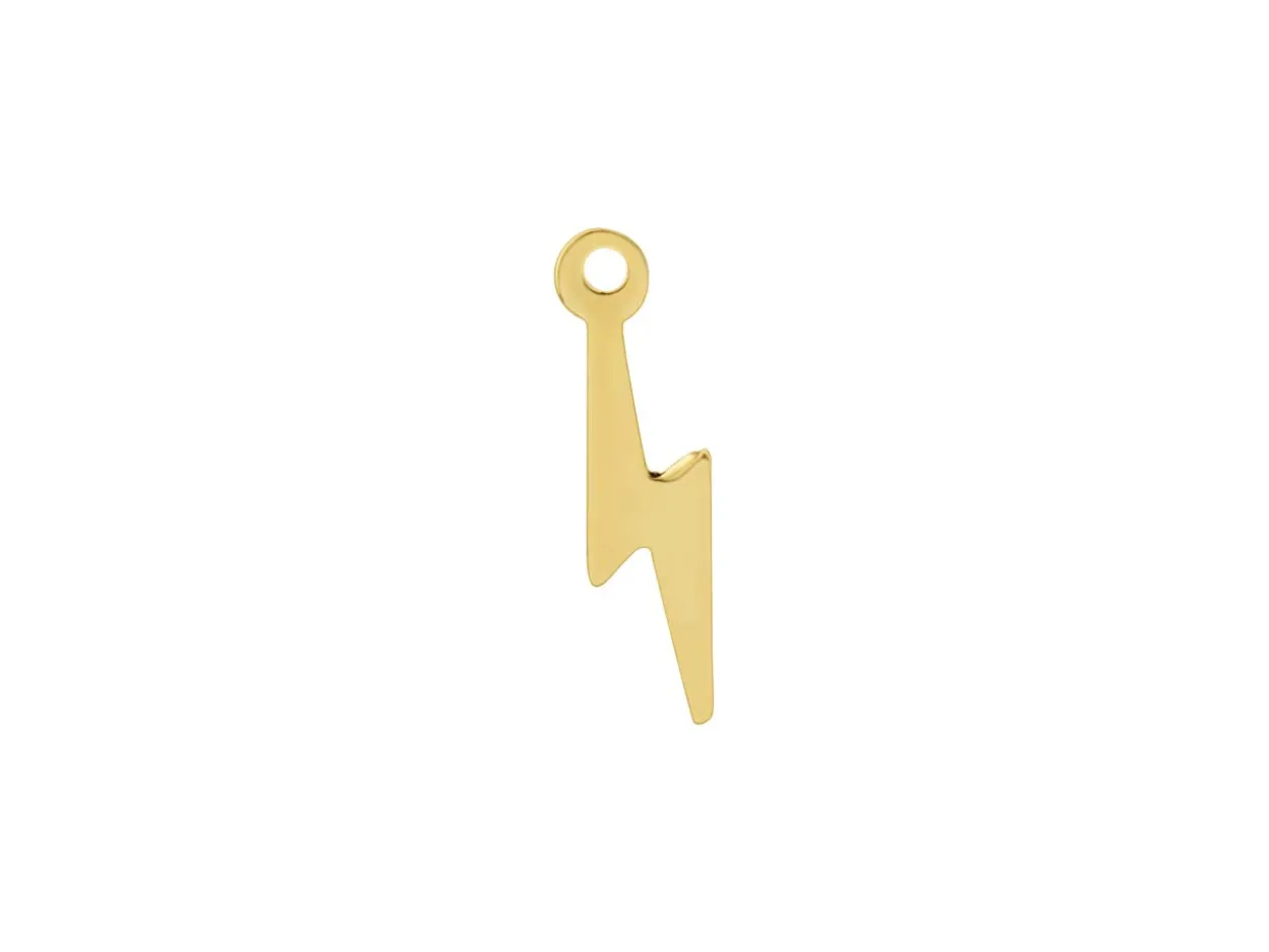 9ct Yellow Gold Lightning Bolt 14x4mm