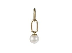 9ct Yellow Gold Link Freshwater Pearl Drop Pendant