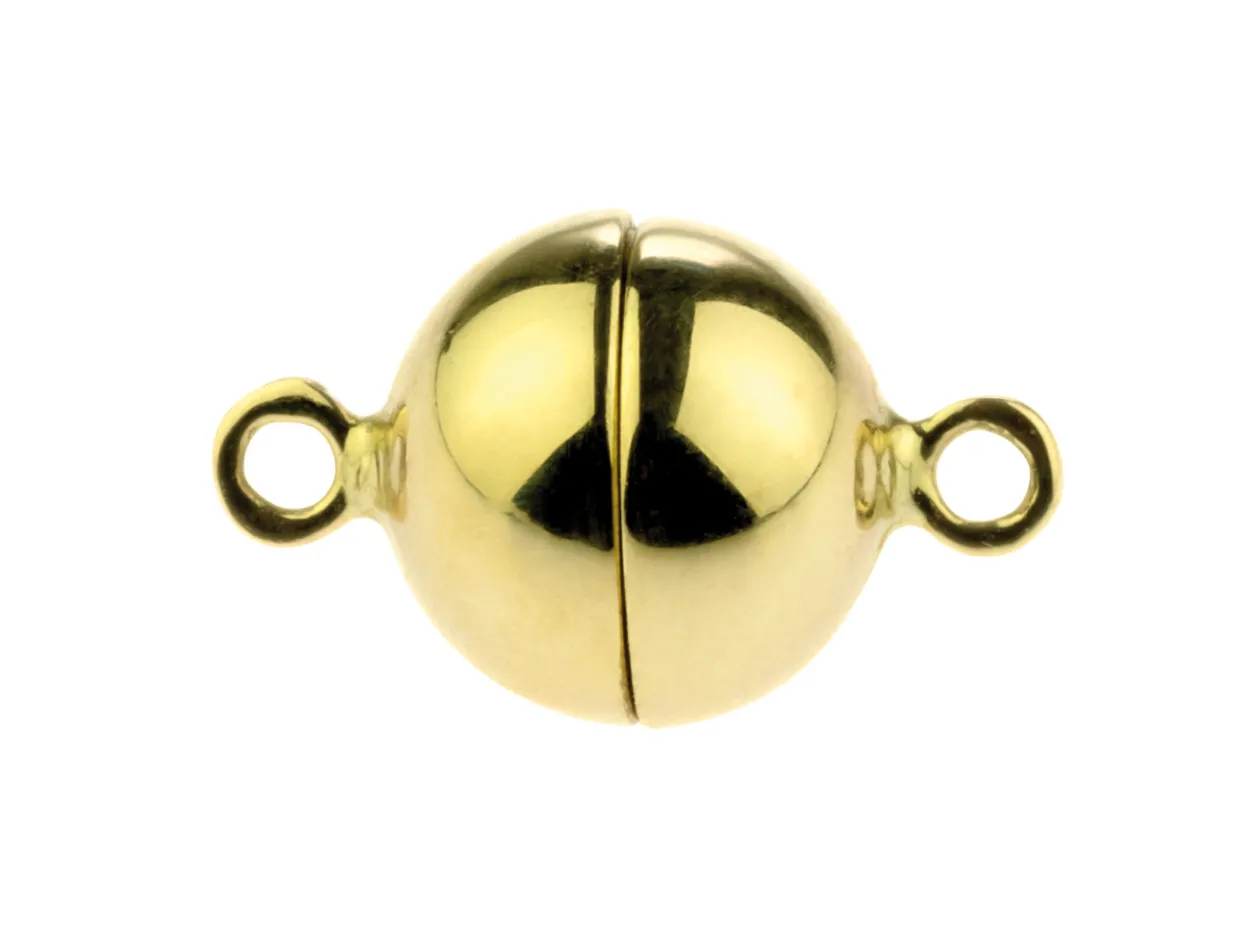 9ct Yellow Gold Magnetic Ball Clasp 8mm