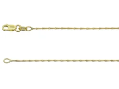 9ct Yellow Gold 1.0mm Barleycorn Chain 18"/45cm Hallmarked