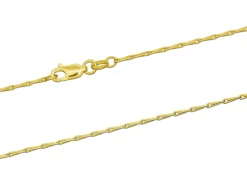 9ct Yellow Gold 1.4mm Barleycorn Chain 18"/45cm Hallmarked