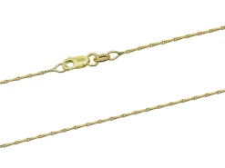 9ct Yellow Gold 1.0mm Barleycorn Chain 20"/50cm Hallmarked