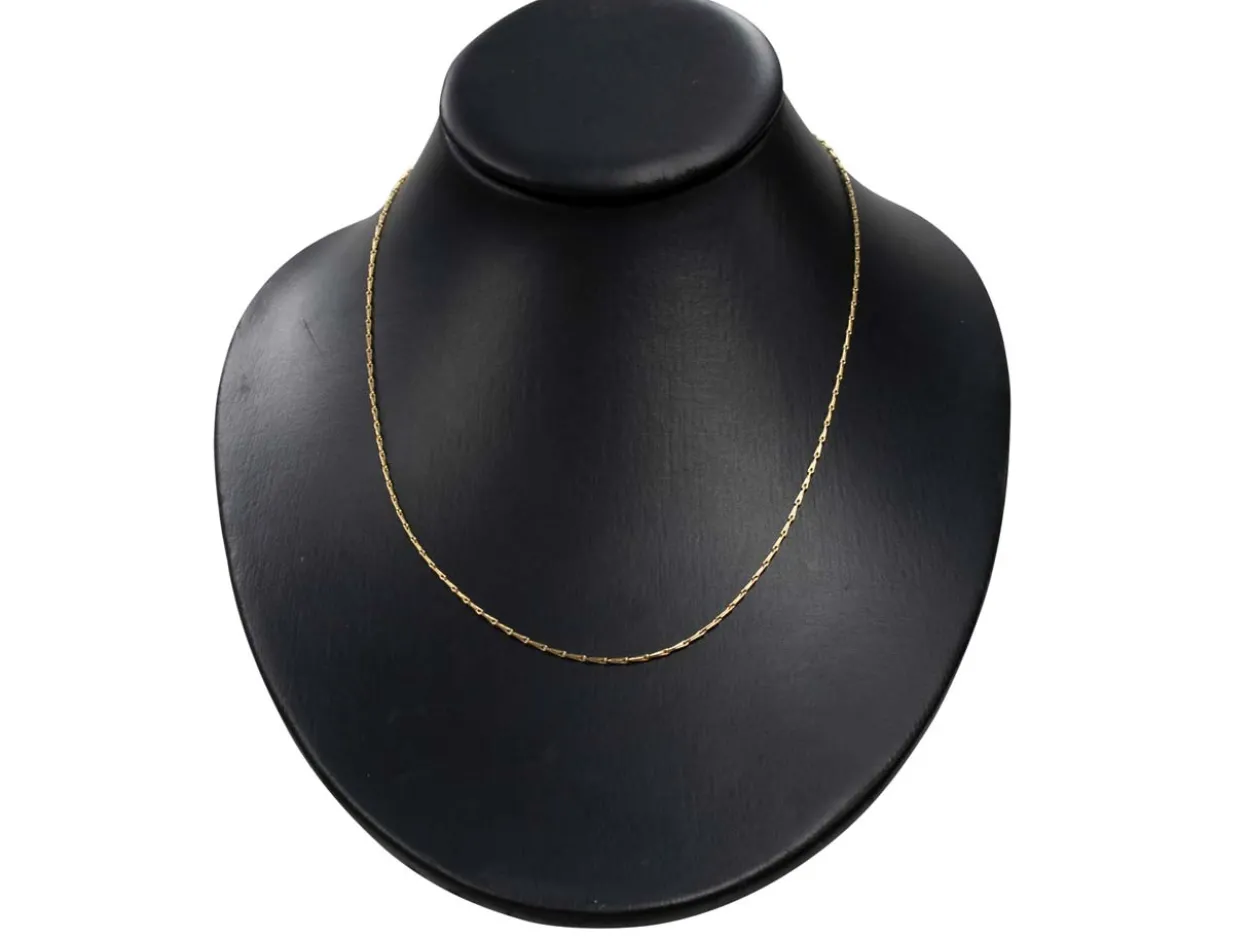 9ct Yellow Gold 1.4mm Barleycorn Chain 20"/50cm Hallmarked