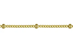 9ct Yellow Gold 0.9mm Curb Chain With Bead Station 18