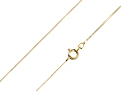 9ct Yellow Gold 0.5mm Diamond Cut Curb Chain 18"/45cm Unhallmarked