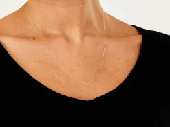 9ct Yellow Gold 0.5mm Diamond Cut Curb Chain 20