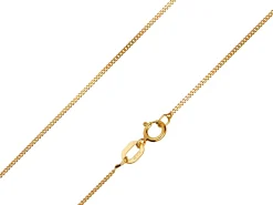 9ct Yellow Gold 0.8mm Diamond Cut Curb Chain 16"/40cm Light Unhallmarked