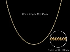 9ct Yellow Gold 1.3mm Diamond Cut Curb Chain 18