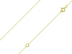 9ct Yellow Gold 0.5mm Diamond Cut Curb Chain With Extender 16-18"/40-45cm Unhallmarked