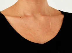 9ct Yellow Gold 0.5mm Diamond Cut Curb Chain 22