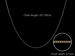 9ct Yellow Gold 0.7mm Diamond Cut Curb Chain 20