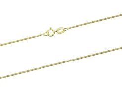 9ct Yellow Gold 0.8mm Diamond Cut Curb Chain 20"/50cm Heavy Hallmarked