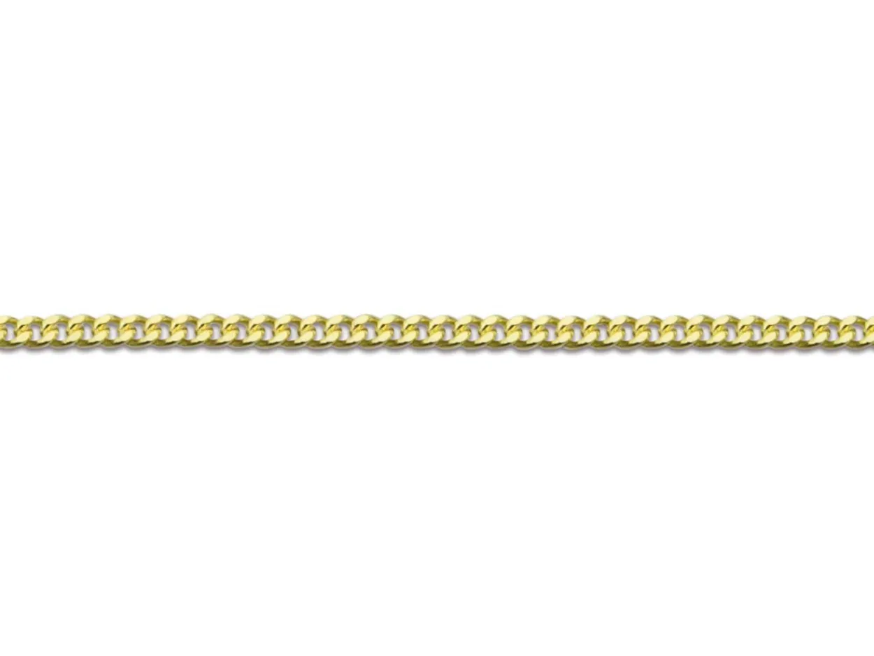 9ct Yellow Gold 0.8mm Diamond Cut Curb Chain 20"/50cm Heavy Hallmarked