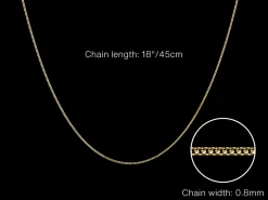 9ct Yellow Gold 0.8mm Diamond Cut Curb Chain 18