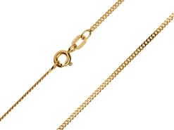 9ct Yellow Gold 1.3mm Diamond Cut Curb Chain 20"/50cm Hallmarked