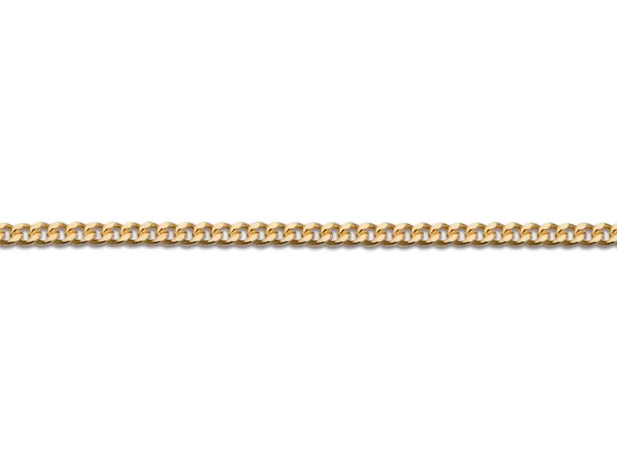 18ct Yellow Gold 0.8mm Diamond Cut Curb Chain 18"/45cm Unhallmarked