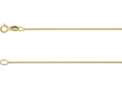 18ct Yellow Gold 0.9mm Diamond Cut Curb Chain 16"/40cm Hallmarked