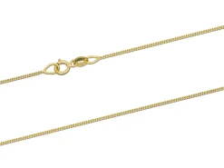18ct Yellow Gold 0.9mm Diamond Cut Curb Chain 16"/40cm Hallmarked
