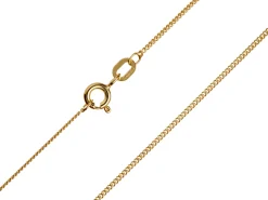 9ct Yellow Gold 0.8mm Diamond Cut Curb Chain 16"/40cm Heavy Hallmarked