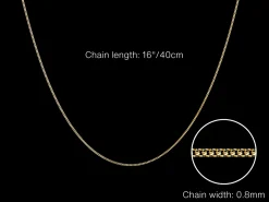 9ct Yellow Gold 0.8mm Diamond Cut Curb Chain 16