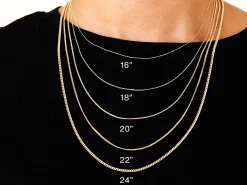 9ct Yellow Gold 0.8mm Diamond Cut Curb Chain 16