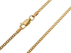 9ct Yellow Gold 1.8mm Diamond Cut Curb Chain 20"/50cm Hallmarked