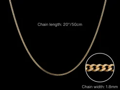 9ct Yellow Gold 1.8mm Diamond Cut Curb Chain 20