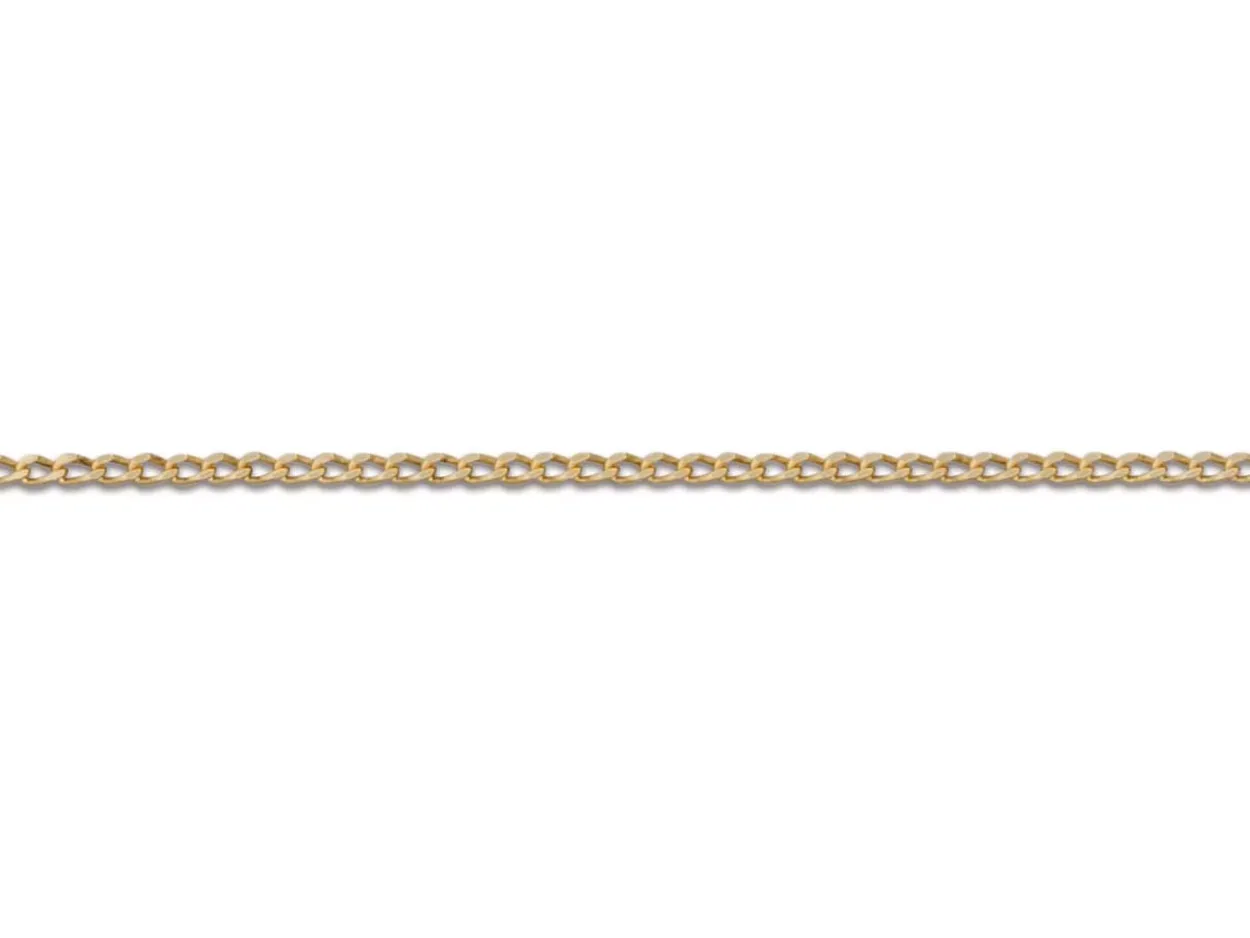 18ct Yellow Gold 0.6mm Diamond Cut Curb Chain 16"/40cm Unhallmarked
