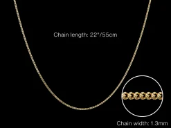 9ct Yellow Gold 1.3mm Diamond Cut Curb Chain 22