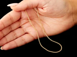 9ct Yellow Gold 1.8mm Diamond Cut Curb Chain 18