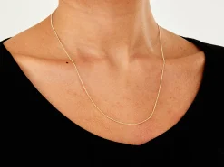 9ct Yellow Gold 0.8mm Diamond Cut Curb Chain 20