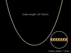 9ct Yellow Gold 1.3mm Diamond Cut Curb Chain 24